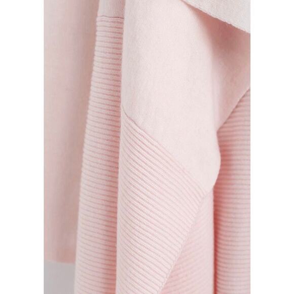 ChicWish Soft Blush Pink Wool Blend Drape Open Cardigan Sweater One Size $90 - Picture 4 of 9